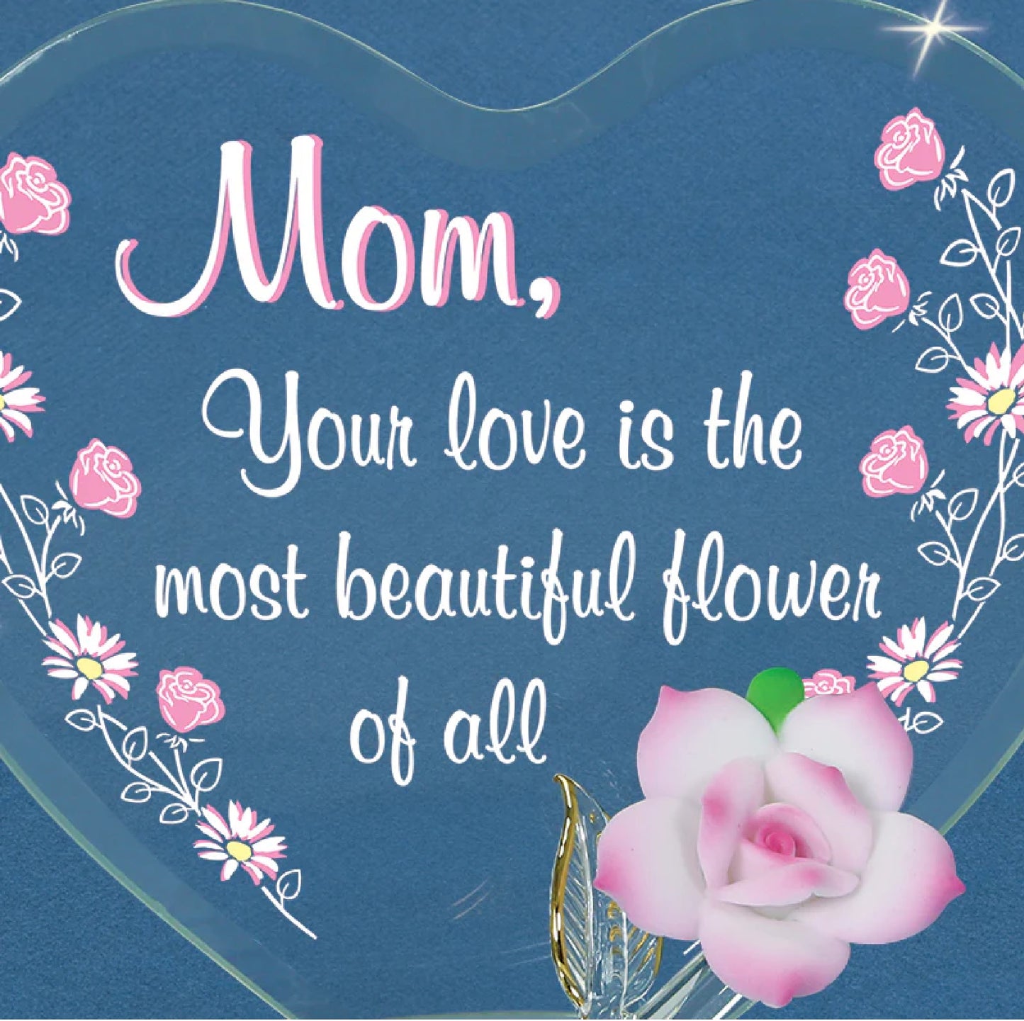Glass Baron Mom Is The Most Beautiful Flower Plaque