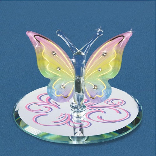 Glass Baron Butterfly Figurine - Rainbow Flutter Figurine