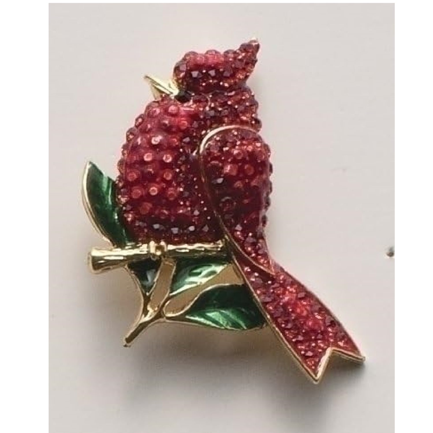 Roman Crystal Cardinal Story Pin