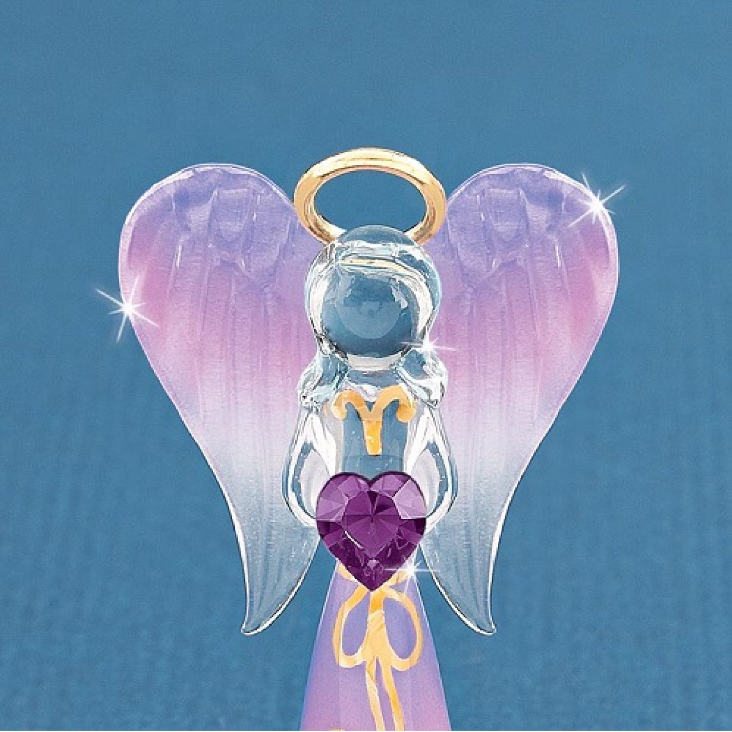 Glass Baron Lavender Angelique with Crystal Figure