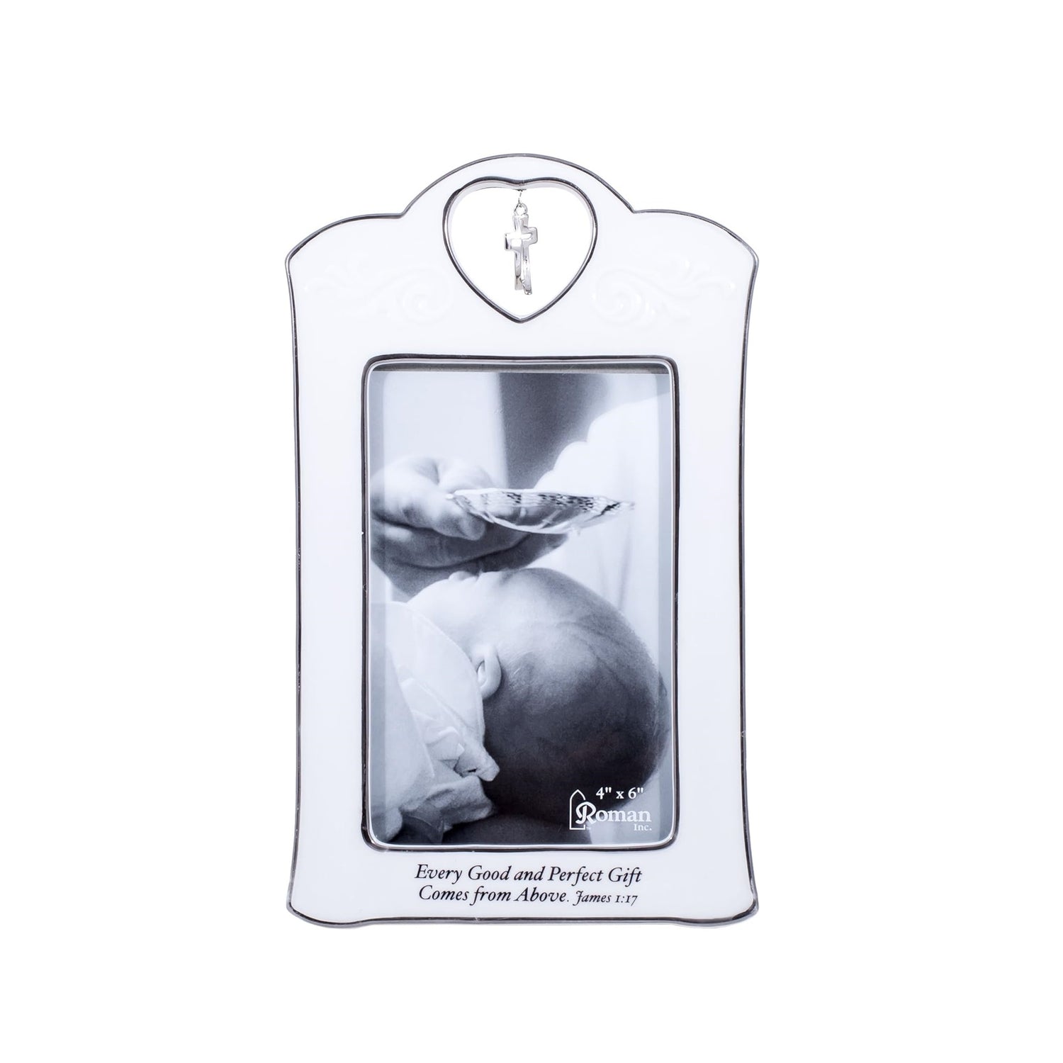 Roman Crossfish Baptism Photo Frame