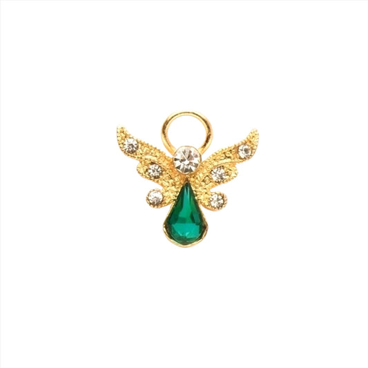 Roman Birthstone Angel Pin May Emerald