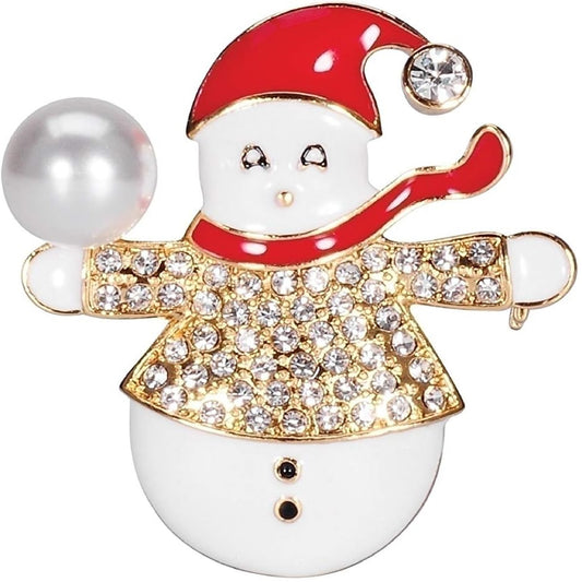 Roman Christmas Snowman with Snowball Pin