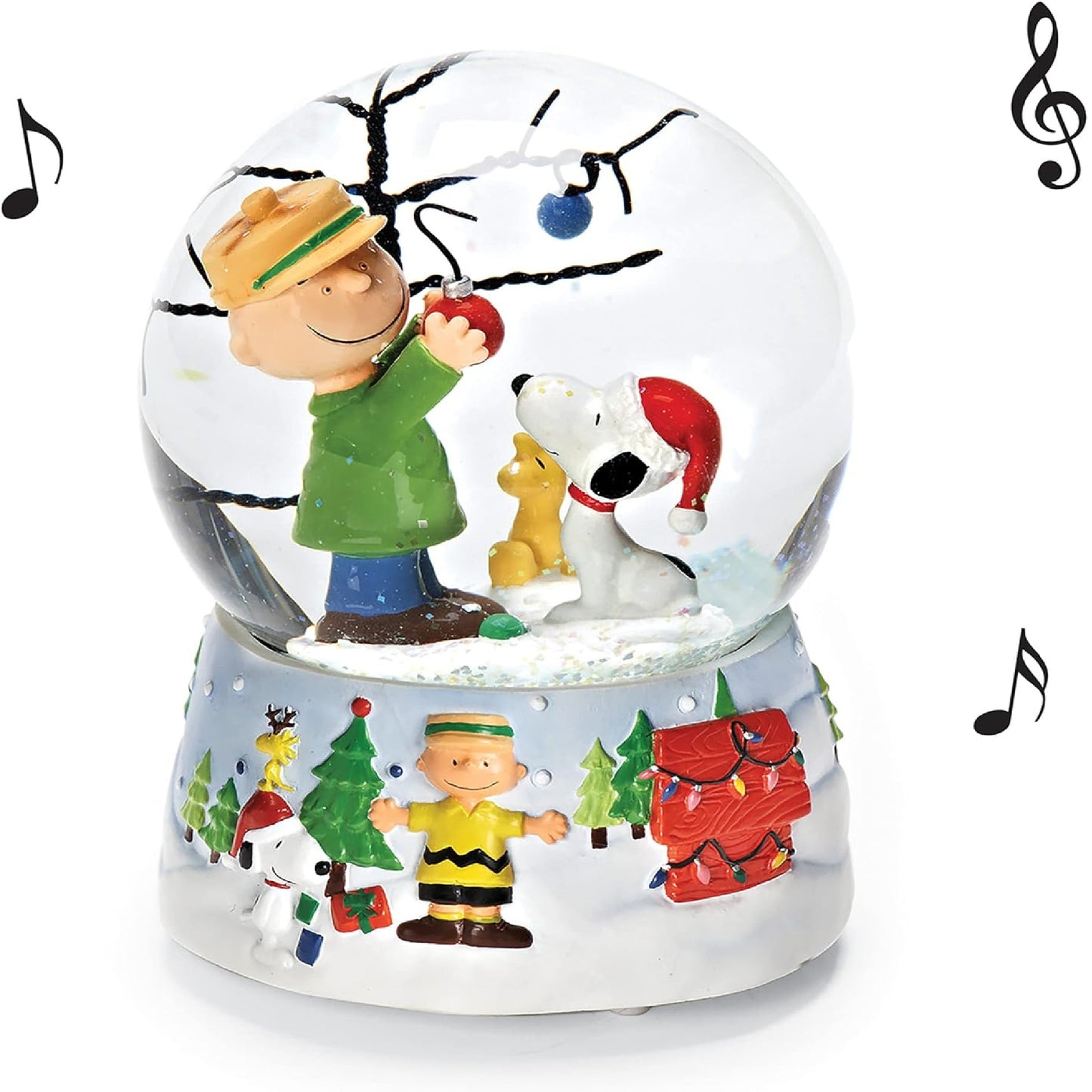 Roman Charlie Brown And Snoopy O Christmas Tree Musical Water Globe