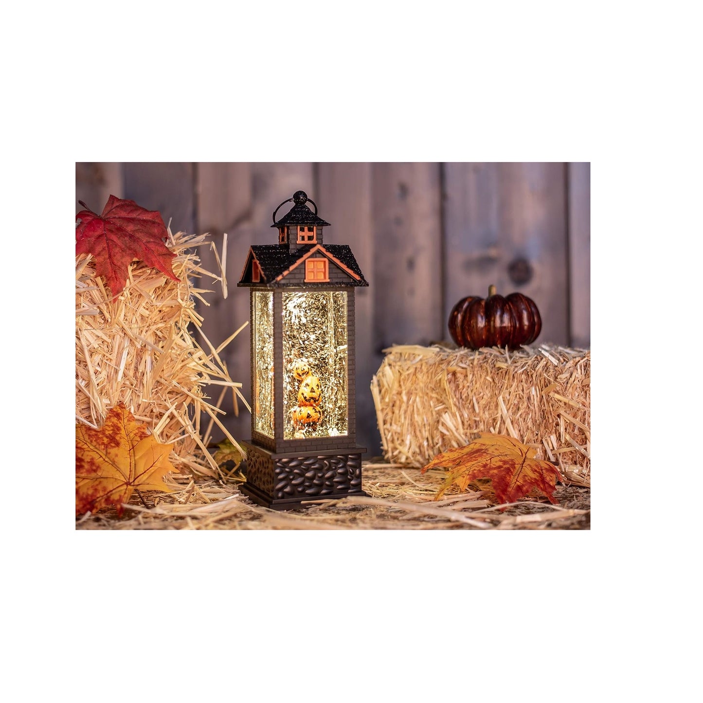 Roman LED Halloween Swirl Lantern With Pumpkins