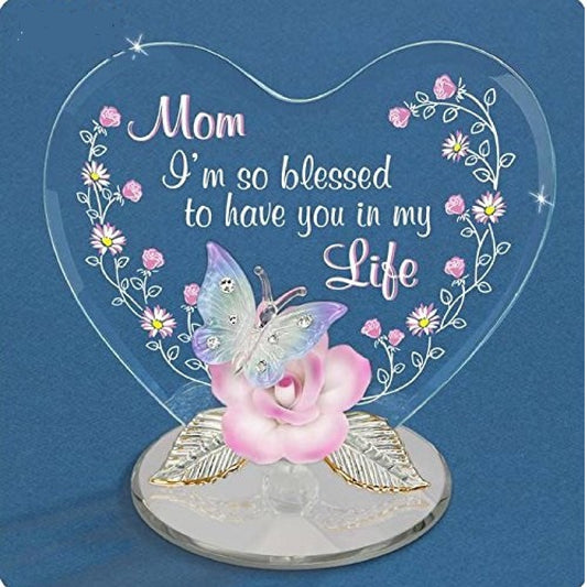 Glass Baron Butterfly, "Mom I'm so blessed to have you in my Life" Figure Plaque