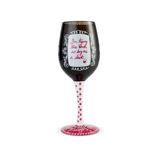 Lolita Bachelorette Last Fling Hand-Painted Artisan Wine Glass