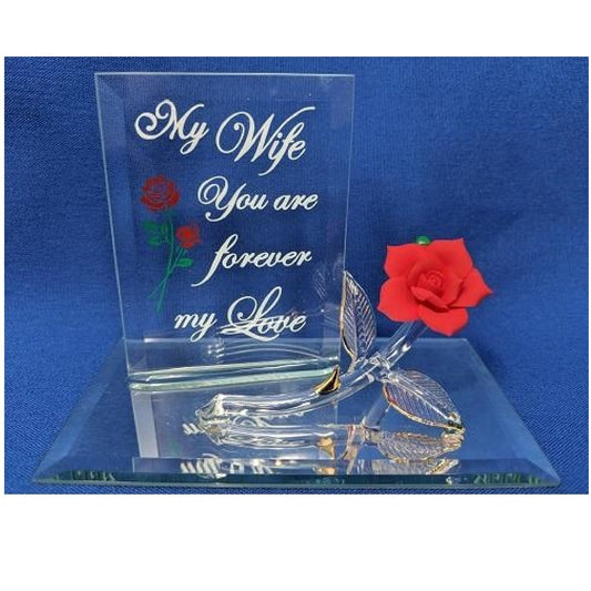 Glass Baron Rose, "Forever My Love" Wife Plaque