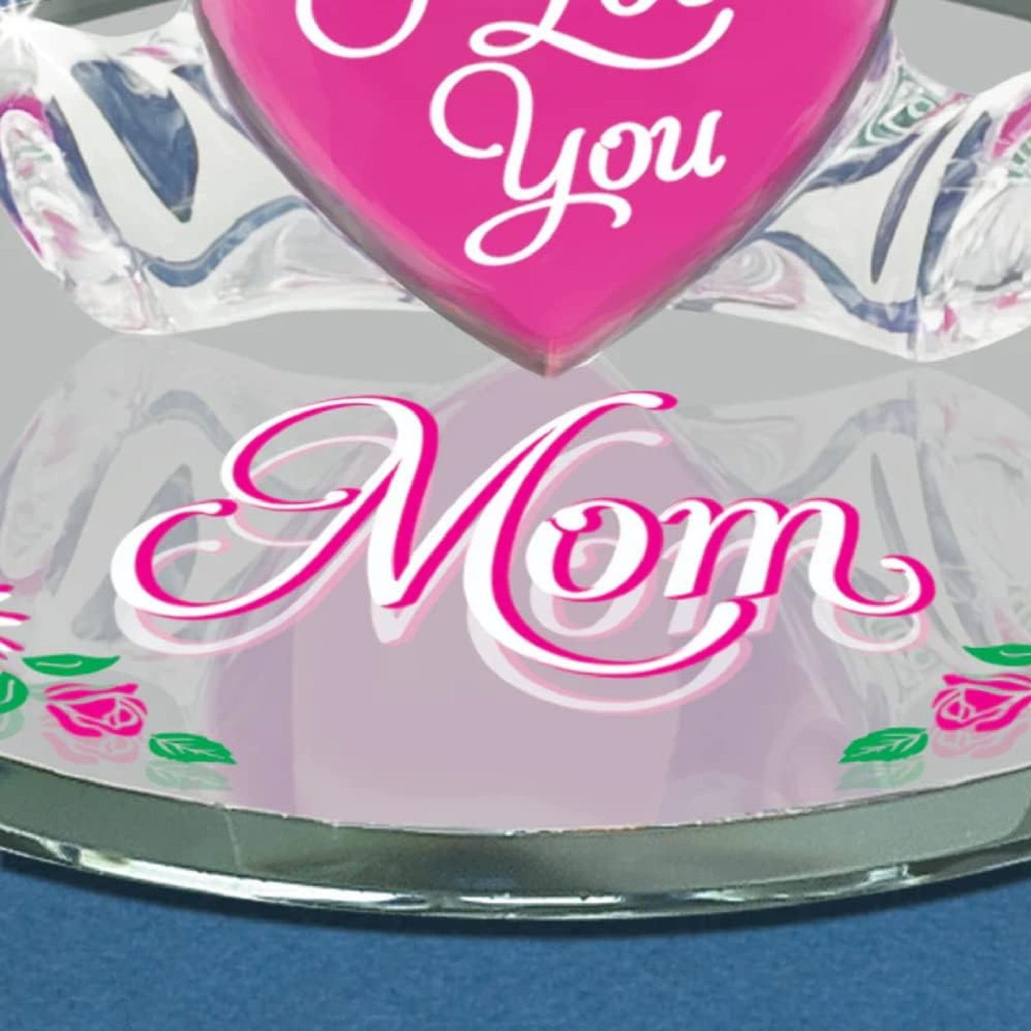 Glass Baron Bear I Love You Mom Figurine