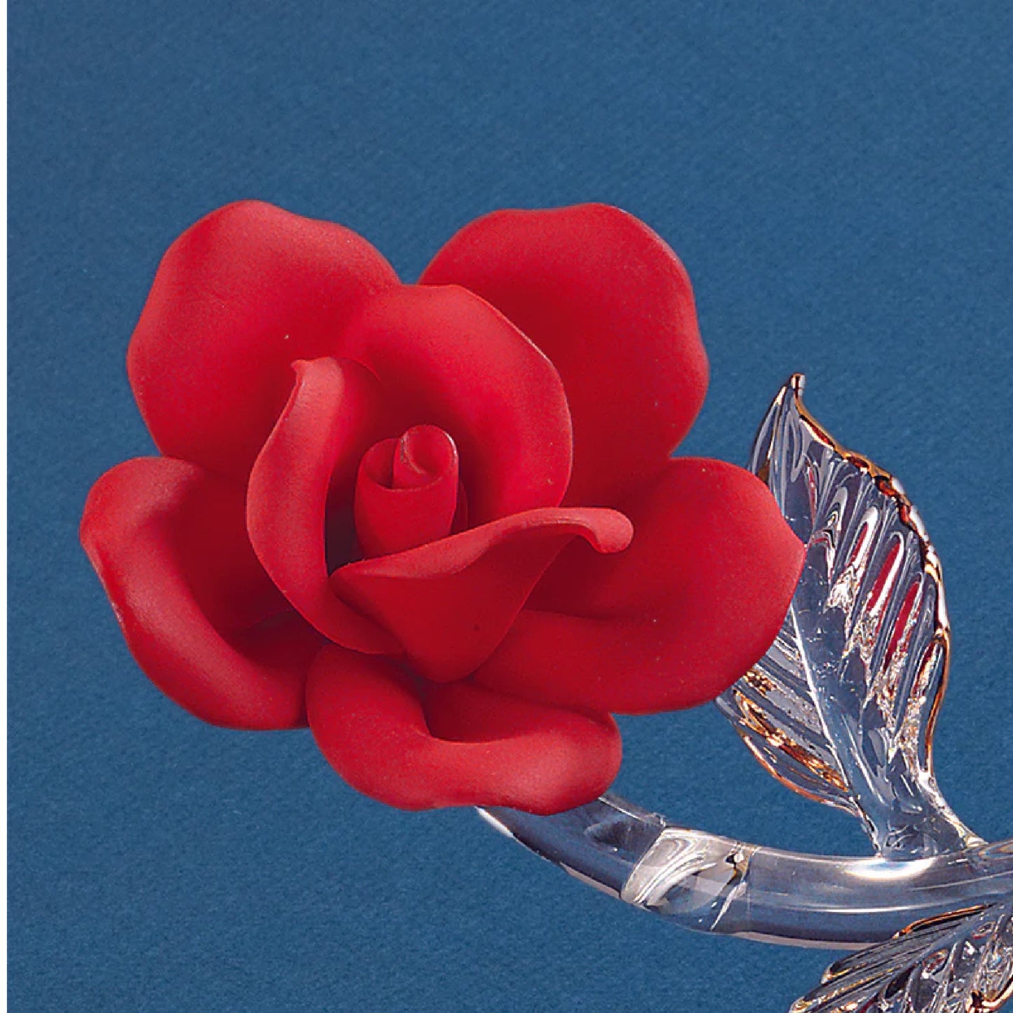 Glass Baron Red Rose with Doves Figure
