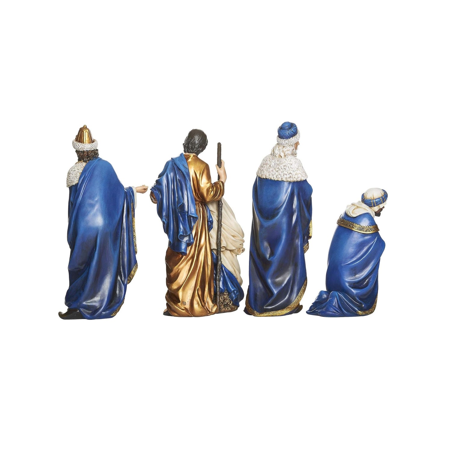 Nativity 4 Piece Set Blue & Gold by Josephs Sudio