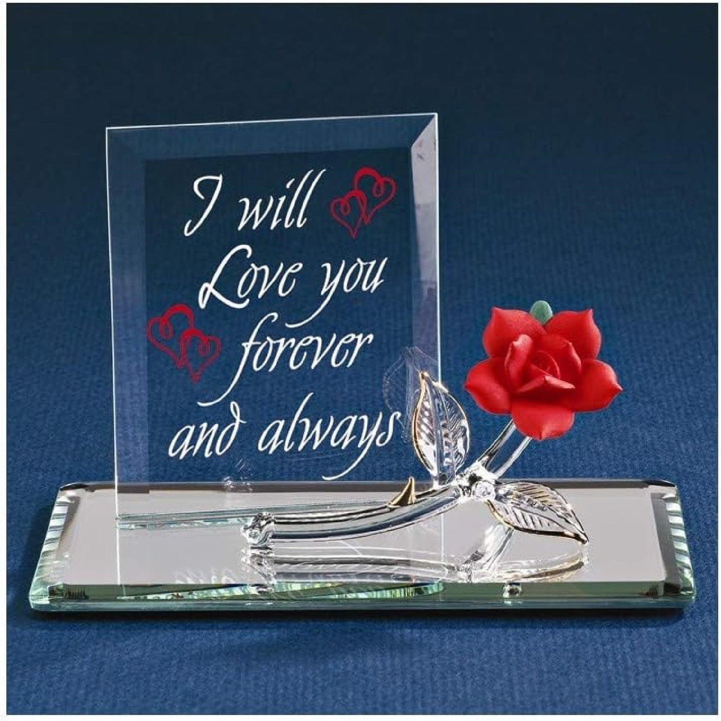 Glass Baron Forever Red Rose Plaque