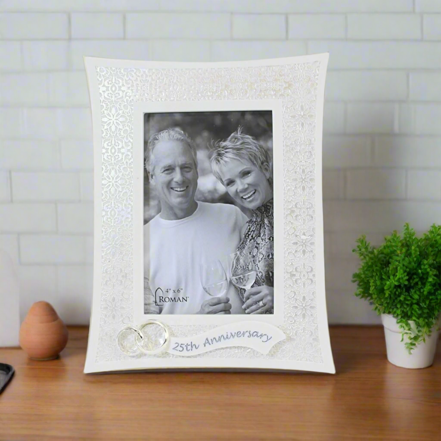 25th Anniversary Lace Photo Frame by Roman