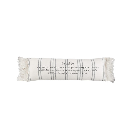 Mud Pie Family Definition Long Pillow.