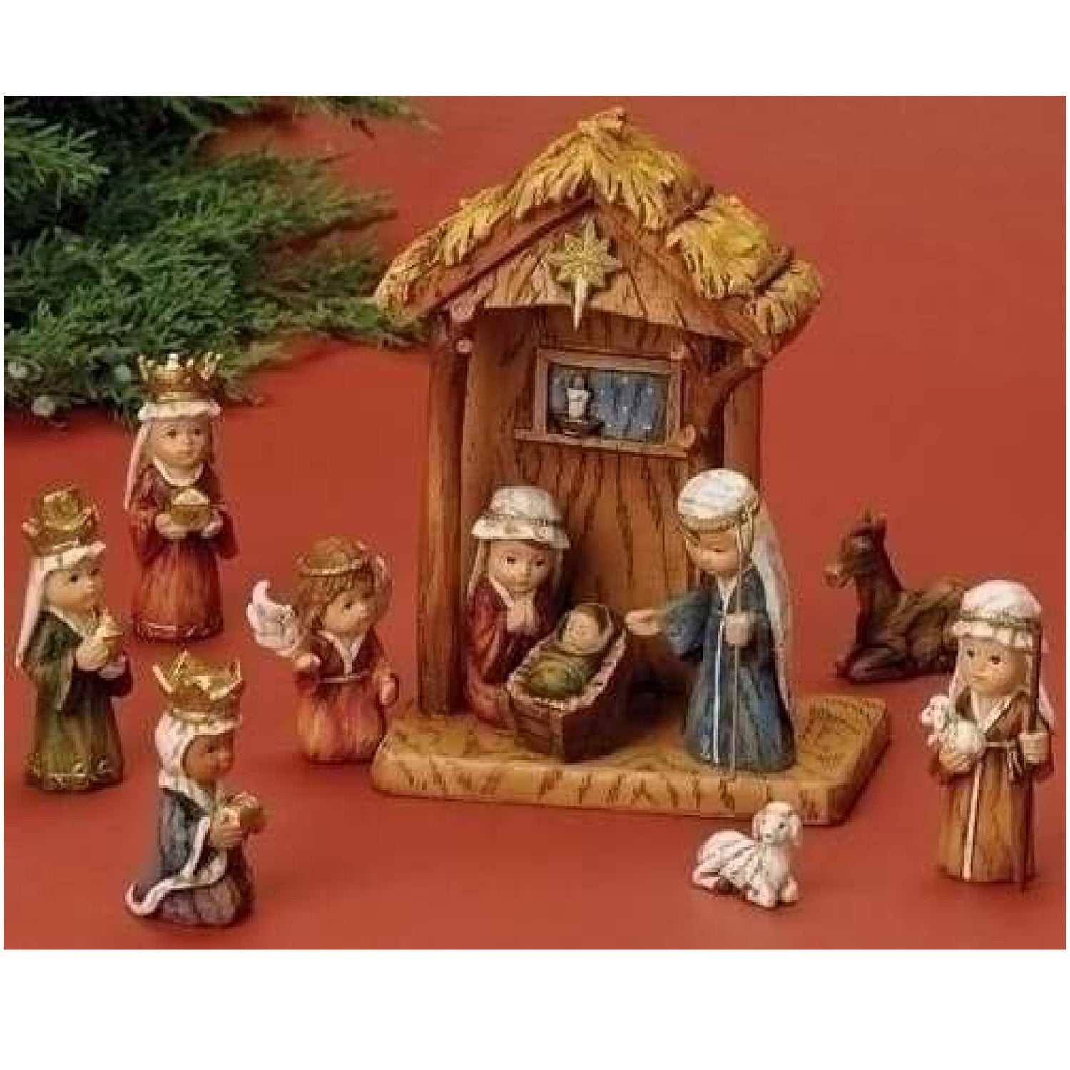 Roman Childrens Nativity Set With Stable