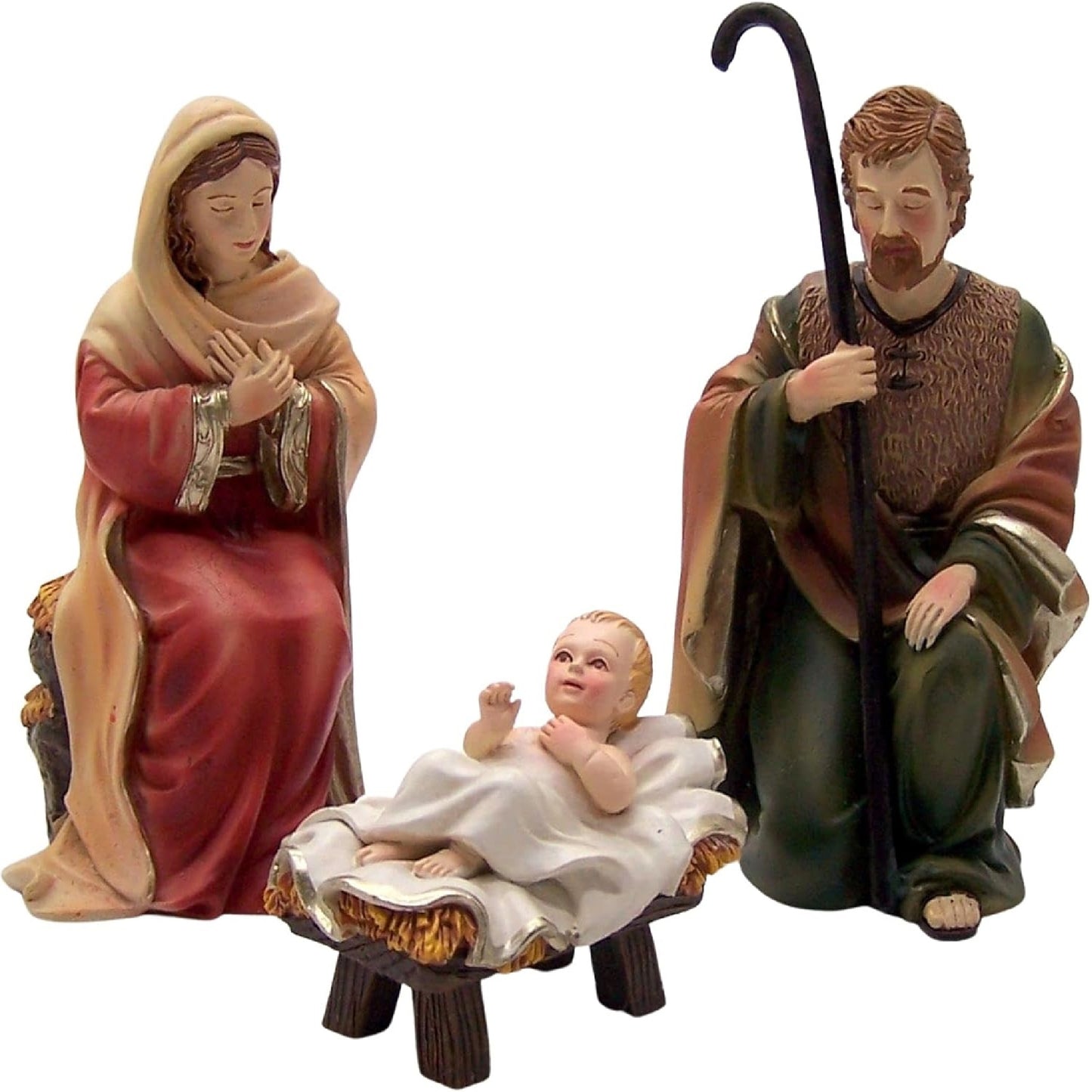 Nativity With Stable Shepherd And Donkey 6 Piece Set