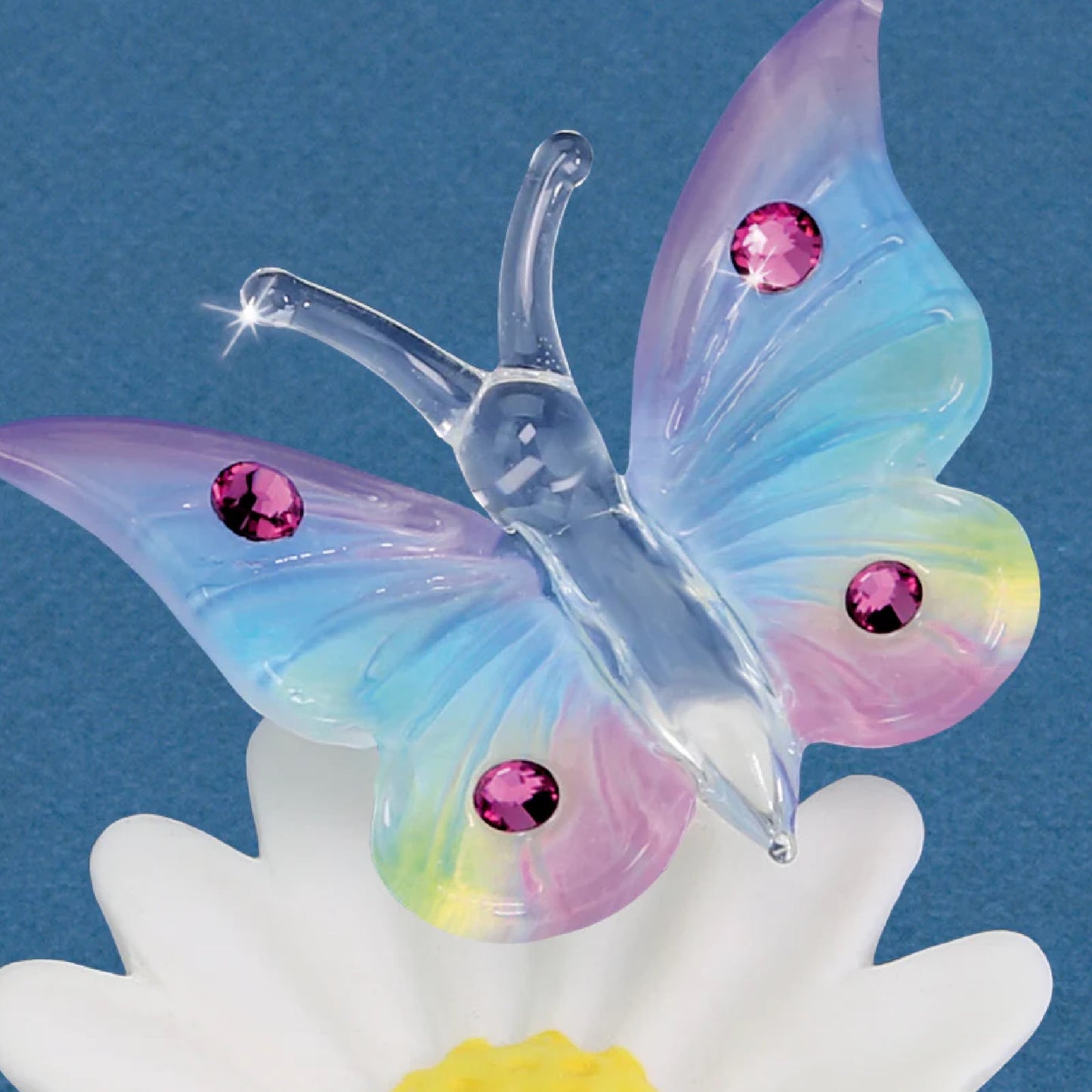 Glass Baron Rainbow Butterfly Daisy