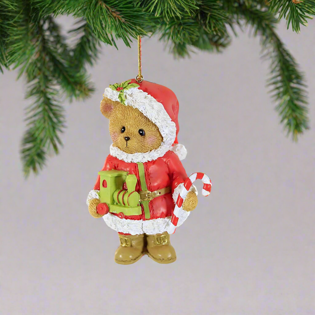 Christmas by Roman, Cherished Teddie-Glen Hillman Collection, 3.5"H SANTA BEAR ORNAMENT, CHERISHED TEDDIES