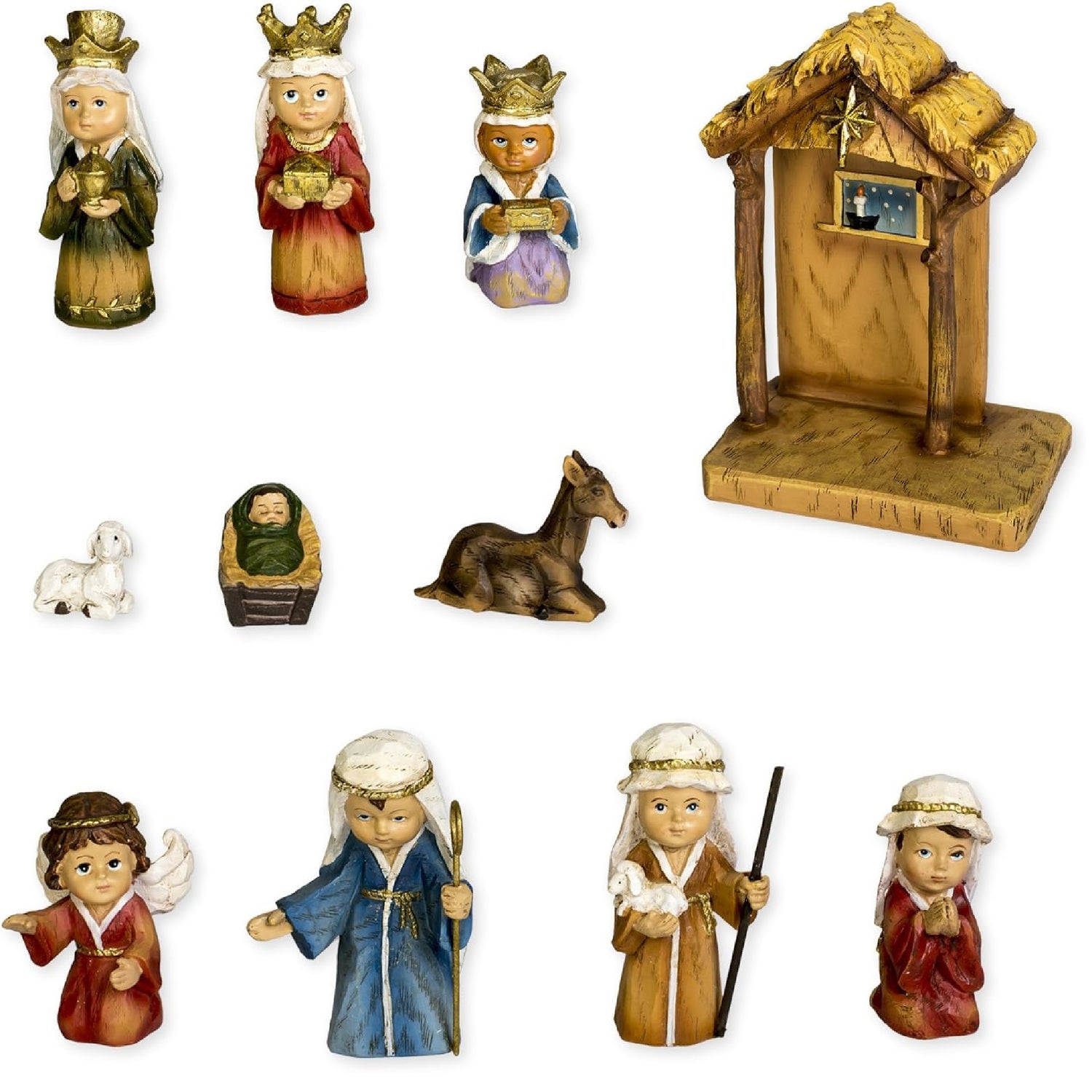 Roman Childrens Nativity Set With Stable