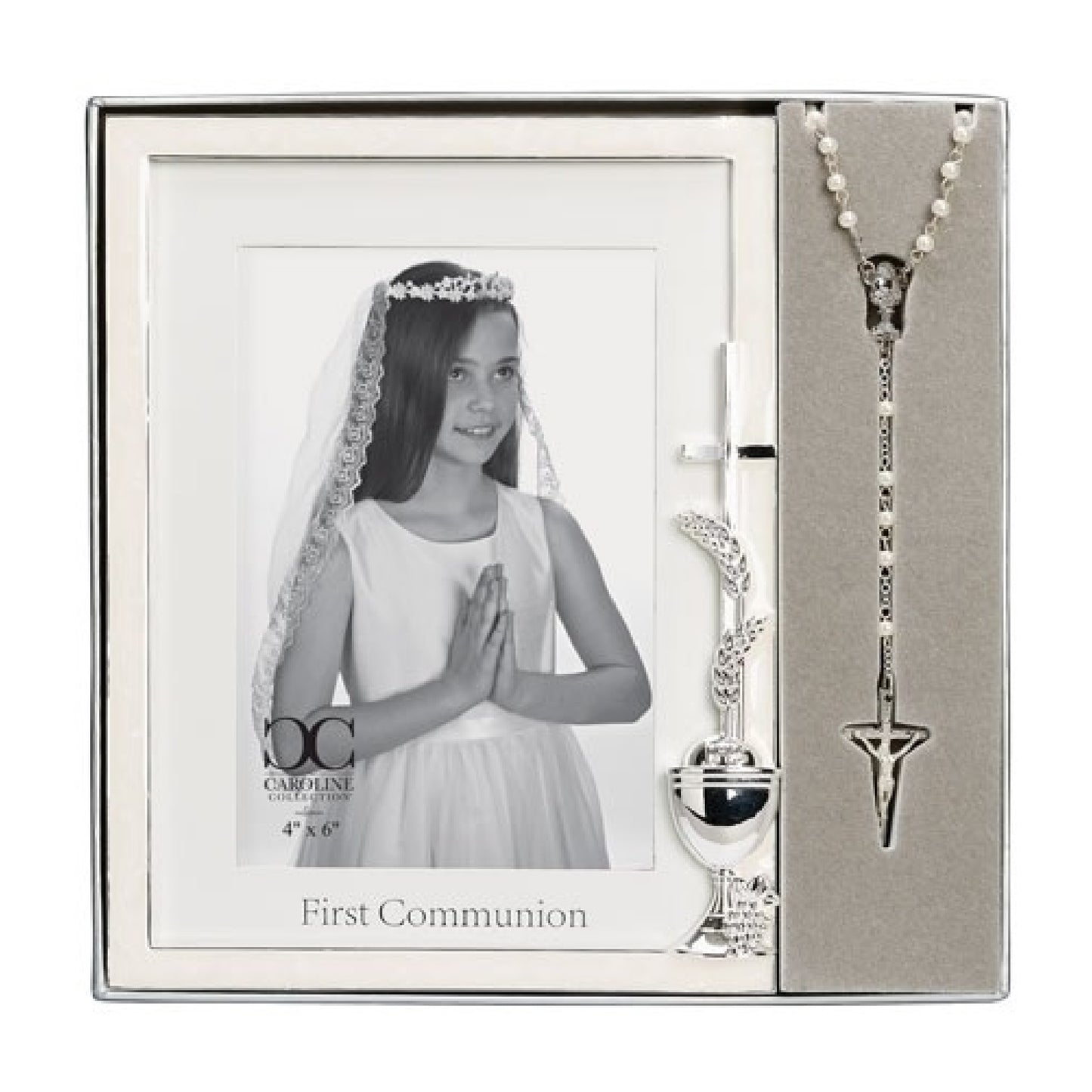 Communion Wheat Chalice Frame 6X4 With Rosary Set