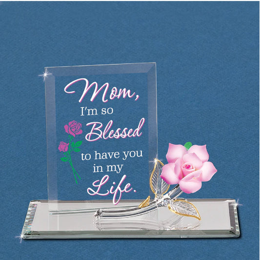 Glass Baron Rose, Mom "I'm Blessed" Plaque