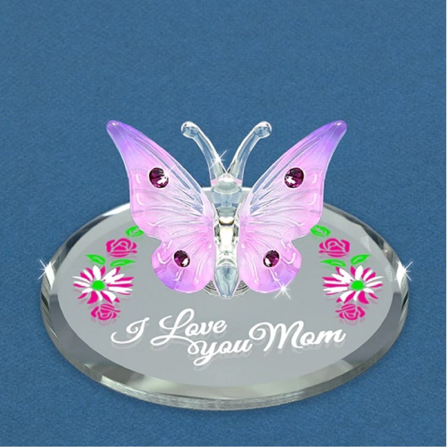 Glass Baron Butterfly "I Love You Mom" Figure