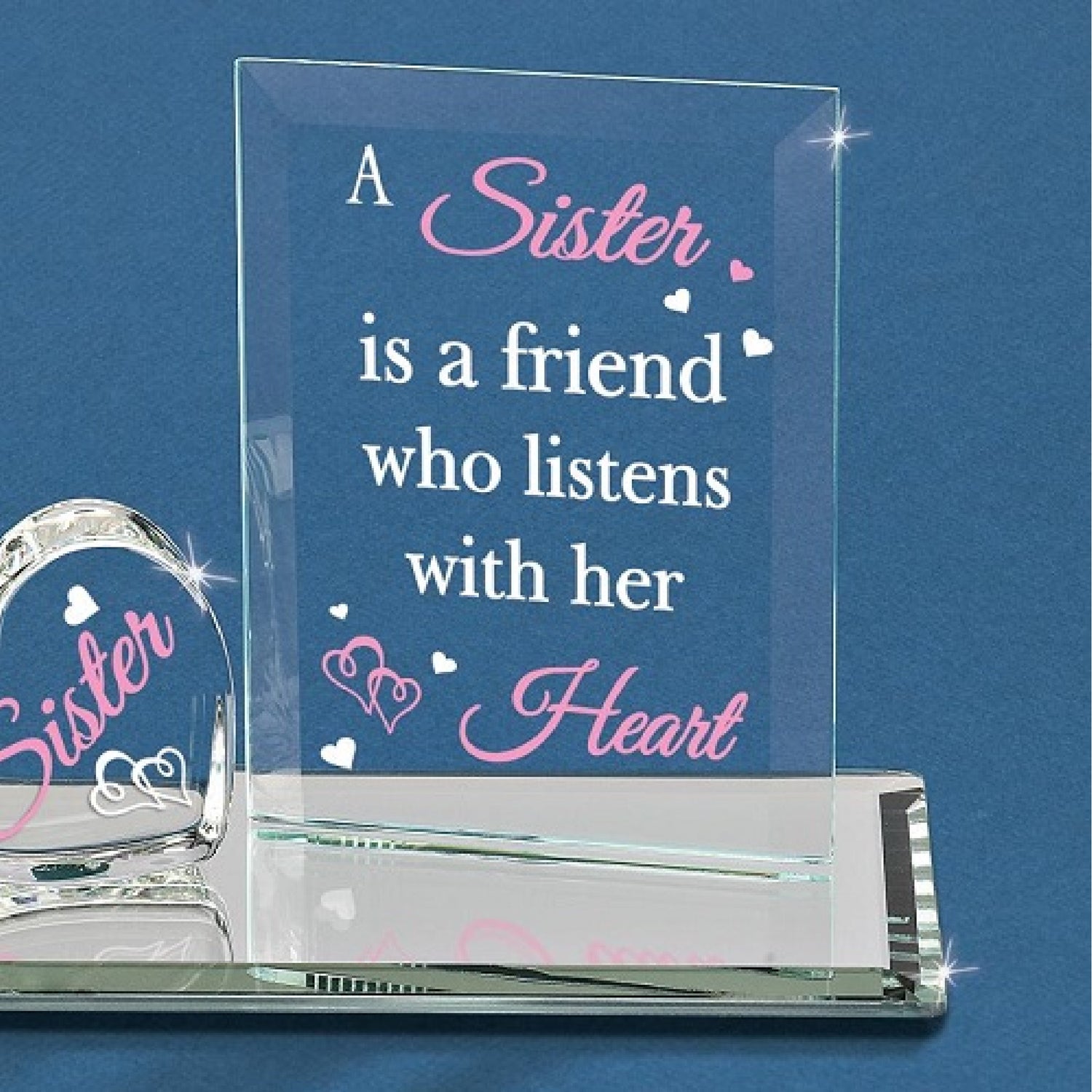 Glass Baron "Listens With Her Heart" Sister Figurine Plaque