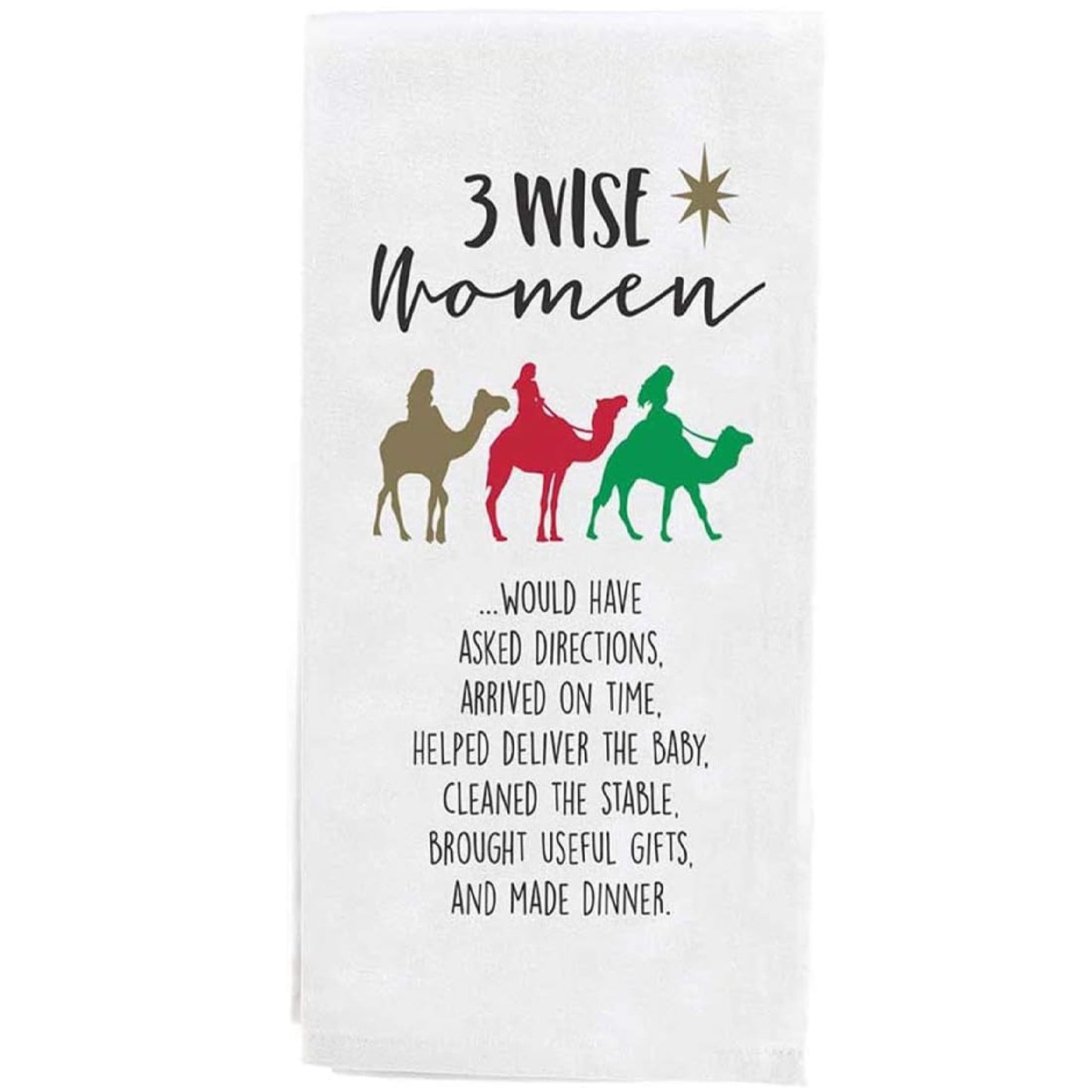 Enesco Our Name is Mud 3 Wise Women Cotton Dish Cloth Tea Towel, 26 Inch