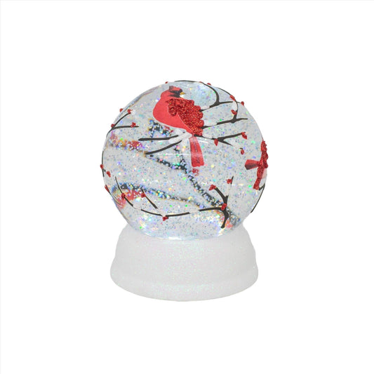 Red Cardinals on Tree Branch LED Light Water Globe