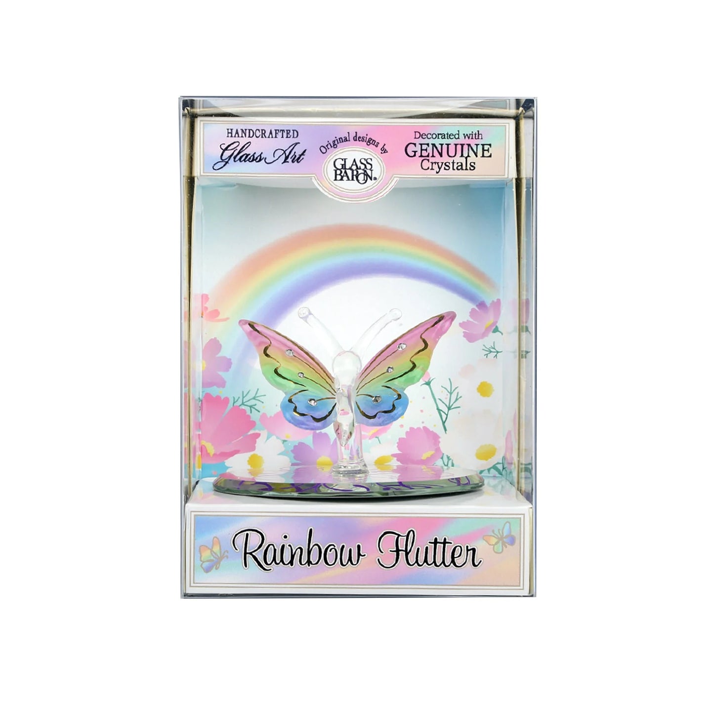 Keepsake Box Butterfly 'Rainbow Flutter' by Glass Baron