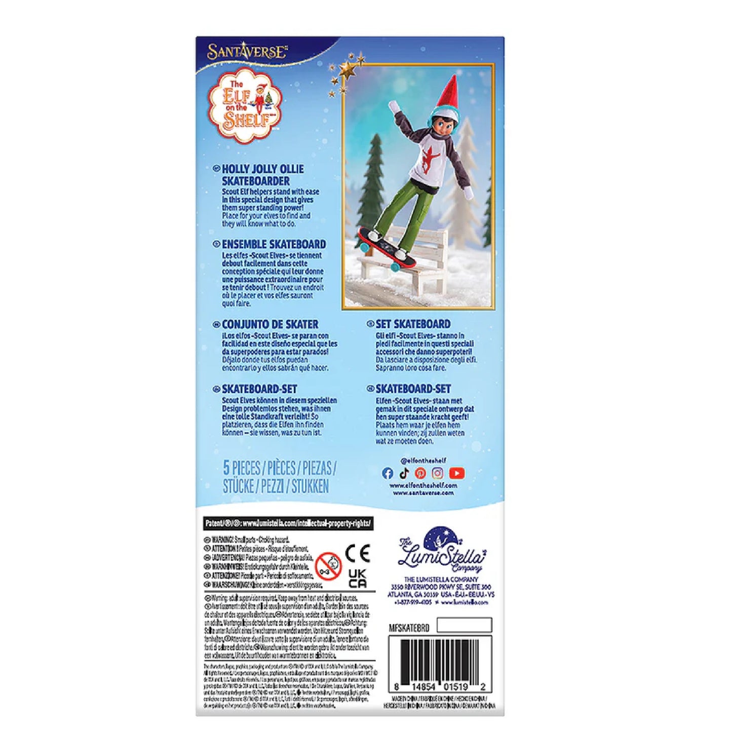 The Elf on the Shelf MagiFreez Holly Jolly Ollie Skateboard Set