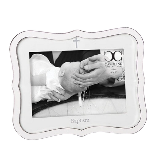 White Baptism Frame Caroline Collection