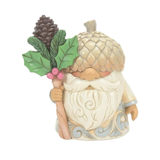 White Woodland Gnome Acorn Hat Jim Shore Heartwood Creek