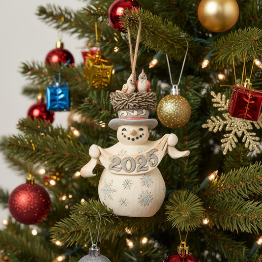 Woodland Dated 2025 Snowman Ornament Jim Shore Heartwood Creek