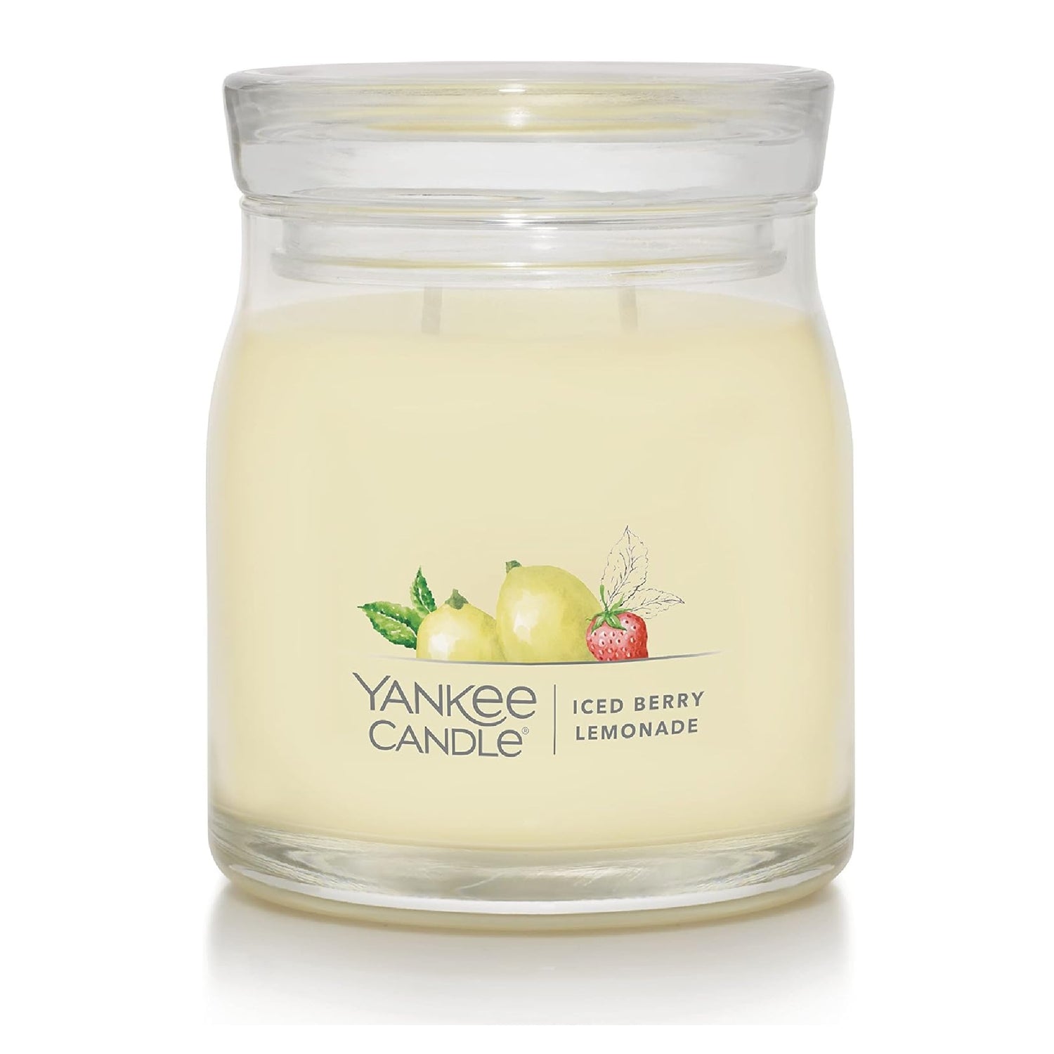 Yankee Candle Iced Berry Lemonade Scented, Signature 13oz Medium Jar 2-Wick Candle, Over 35 Hours of Burn Time