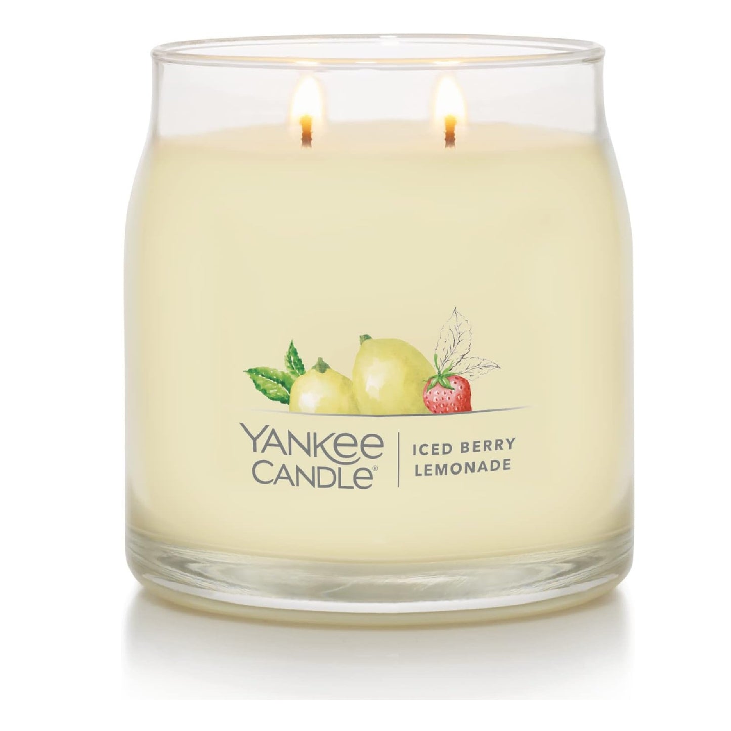 Yankee Candle Iced Berry Lemonade Scented, Signature 13oz Medium Jar 2-Wick Candle, Over 35 Hours of Burn Time