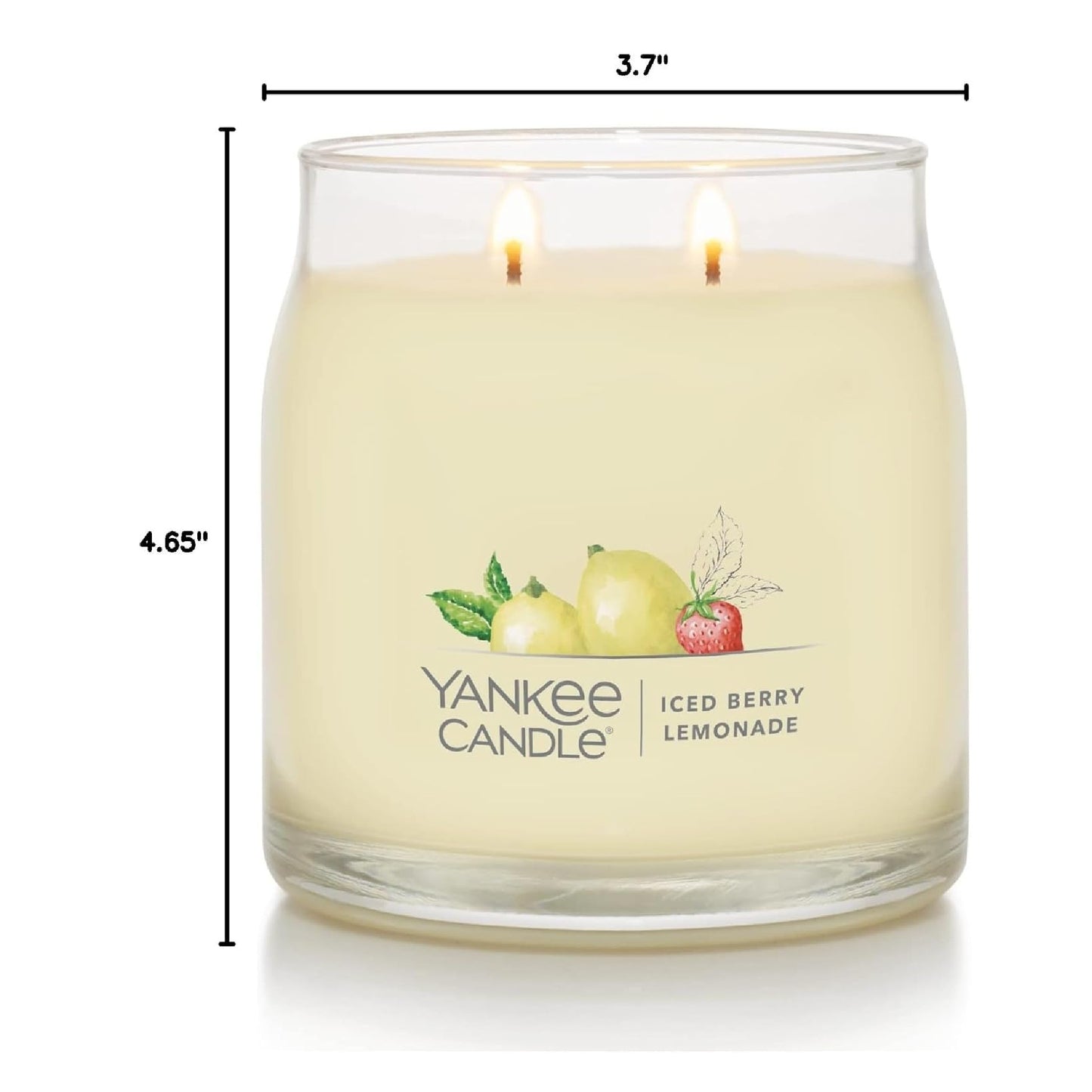 Yankee Candle Iced Berry Lemonade Scented, Signature 13oz Medium Jar 2-Wick Candle, Over 35 Hours of Burn Time