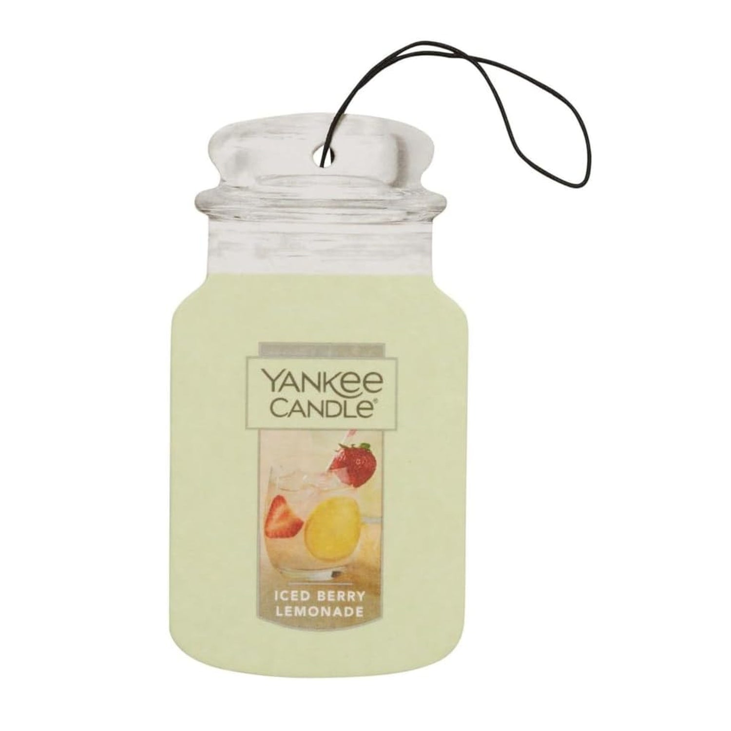Yankee Candle Paper Car Jar, Air Freshener for Long Lasting Fragrance, Iced Berry Lemonade