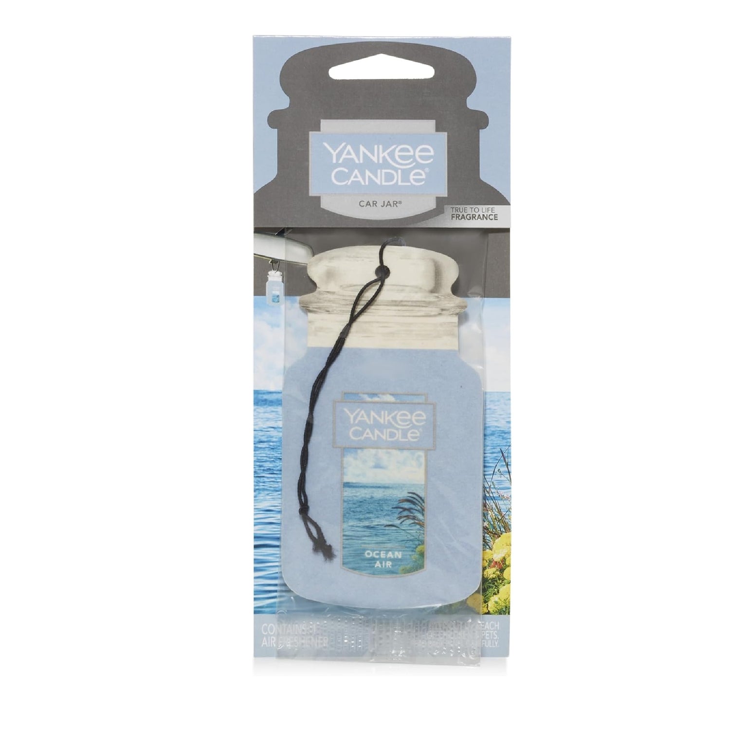 Yankee Candle Paper Car Jar Air Freshener for Long Lasting Fragrance, Ocean Air