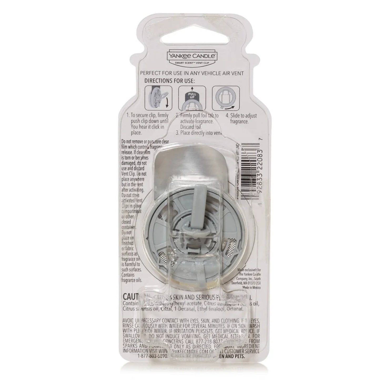 Yankee Candle Smart Car Vent Clip Air Freshener that Last up 30 days (Iced Berry Lemonade, 1 Pack)