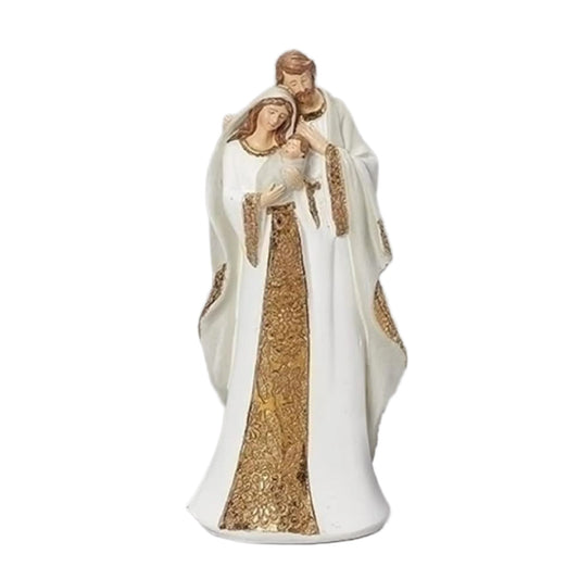Roman White and Gold Pattern Holy Family Figurine