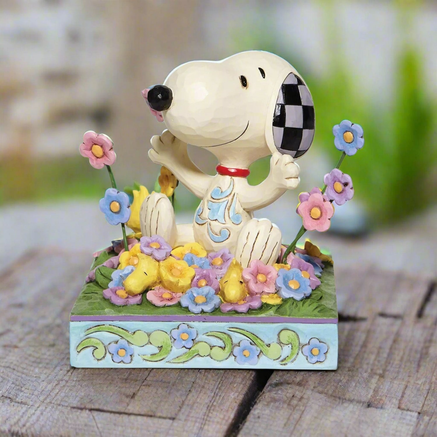 Bouncing Into Spring Jim Shore Peanuts Snoopy in Flowers Figurine