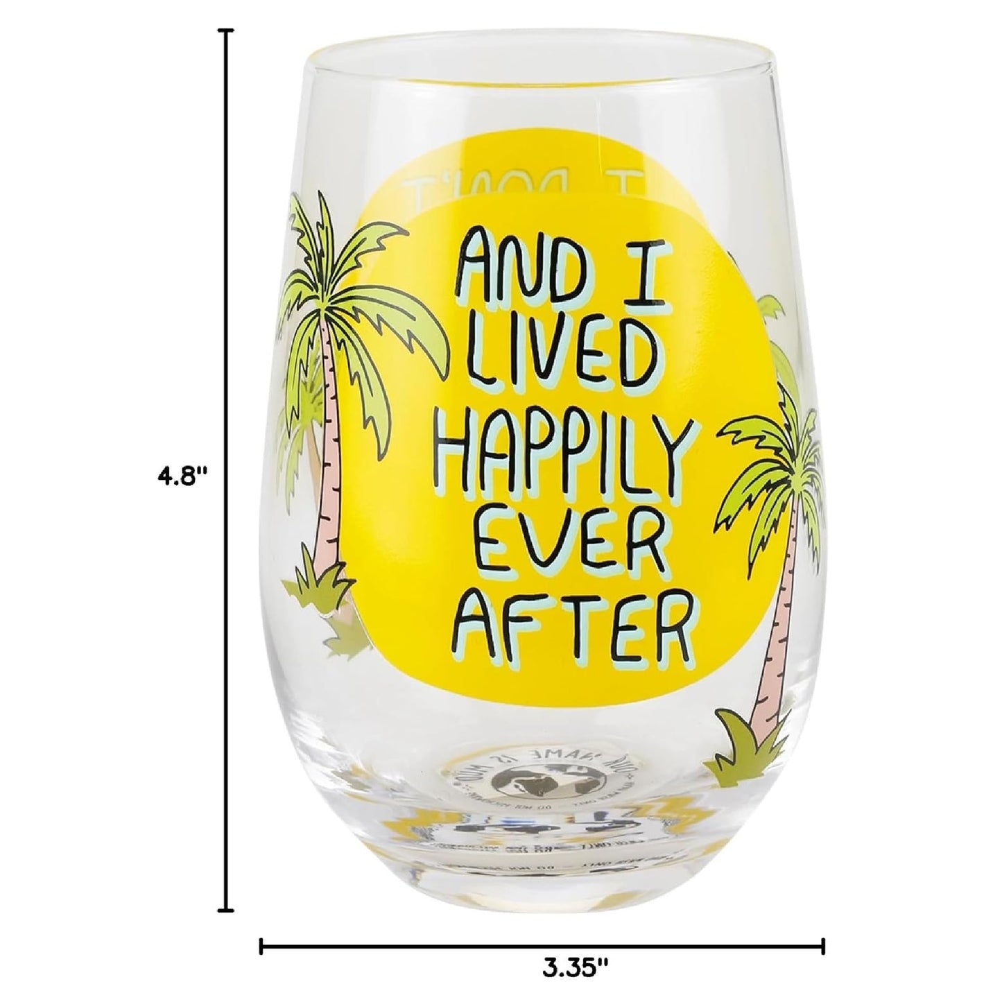 Enesco Our Name is Mud Retired Don't Give a Sip Stemless Wine Glass, 15 Ounce