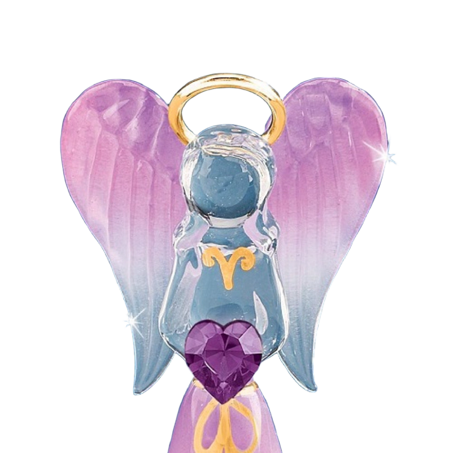 Glass Baron Angel Lavender With Crystal