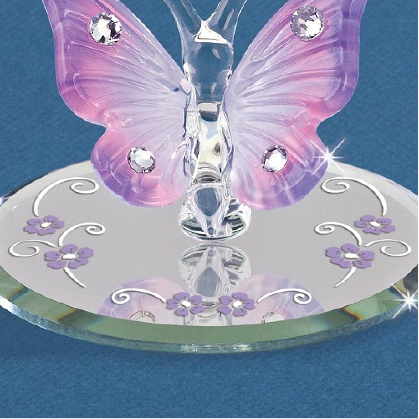 Glass Baron Butterfly Lavender With Crystals