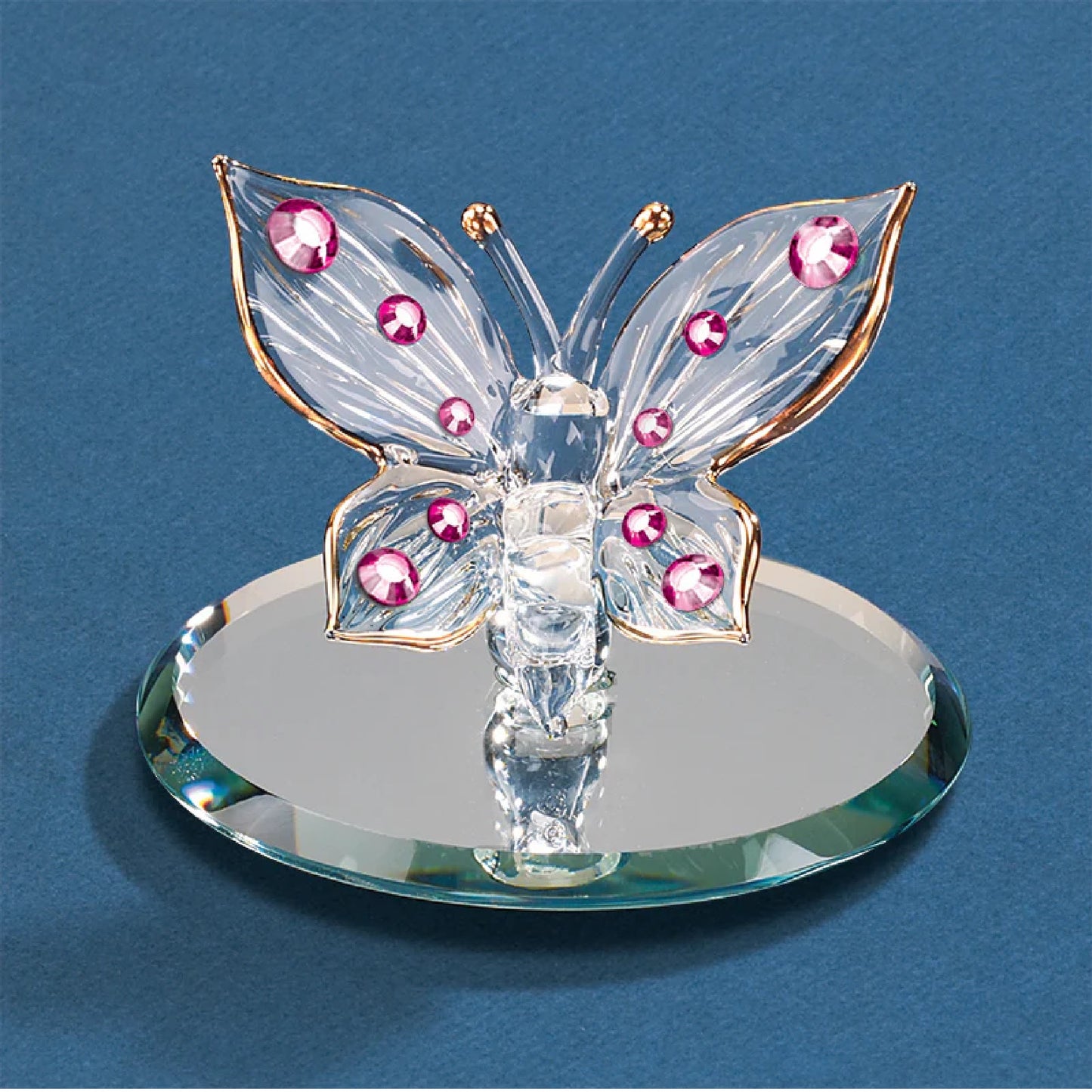 Glass Baron Butterfly, Pink Crystals