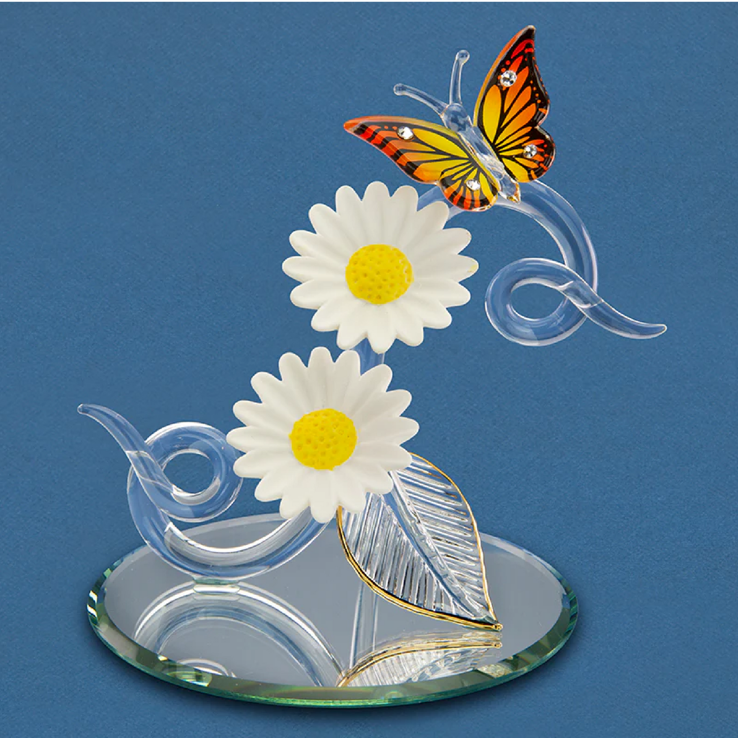 Glass Baron Double Daisy Butterfly