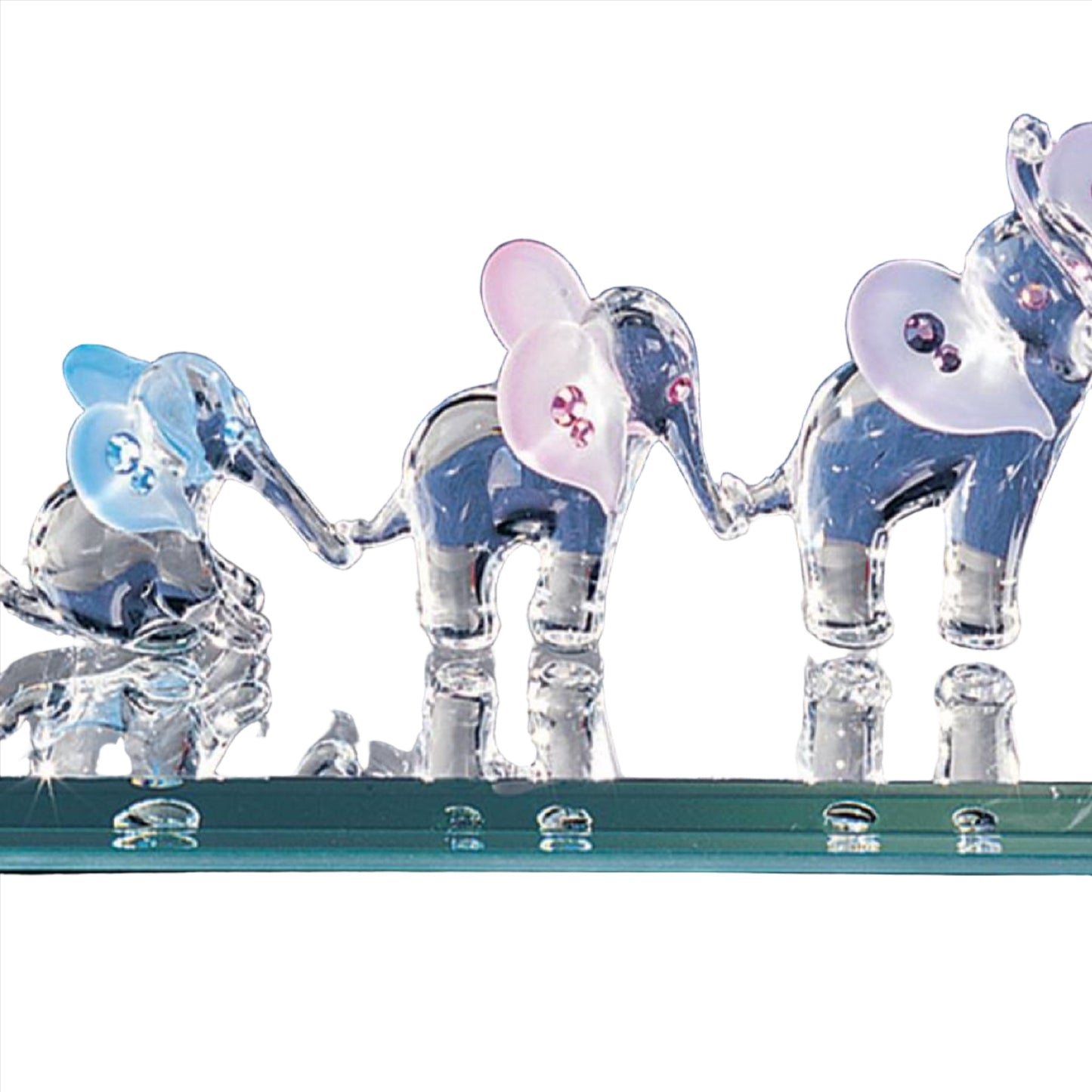 Glass Baron Elephant Train Figurine