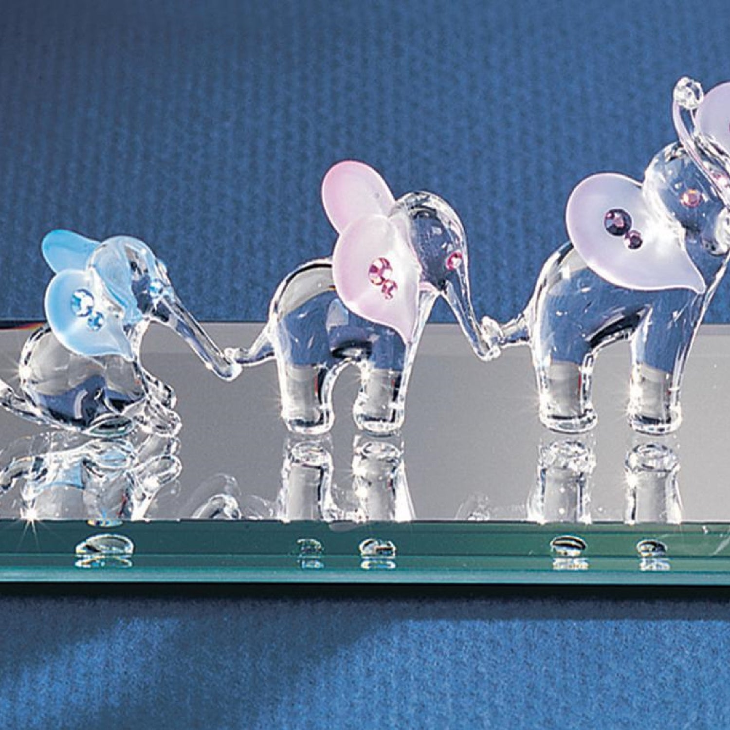 Glass Baron Elephant Train Figurine