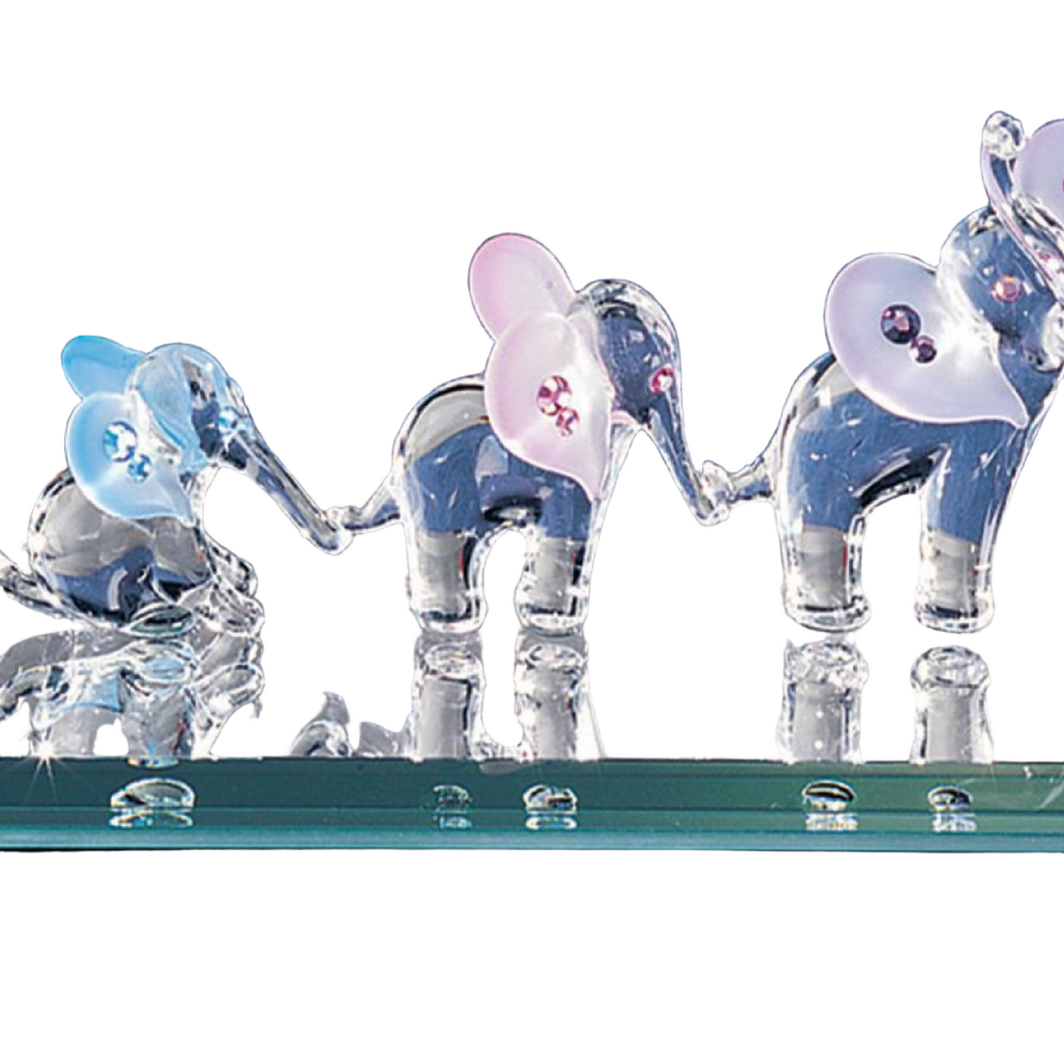 Glass Baron Elephant Train Figurine